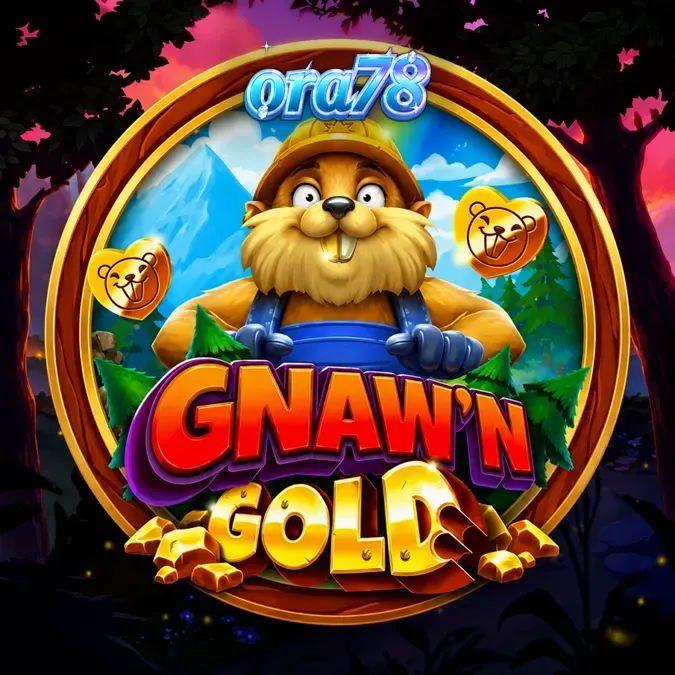 Tampilan visual slot Gnaw’n Gold dengan tema hutan dan karakter berang-berang.